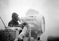 Frozen Signals Lamp on an Arctic Convoy