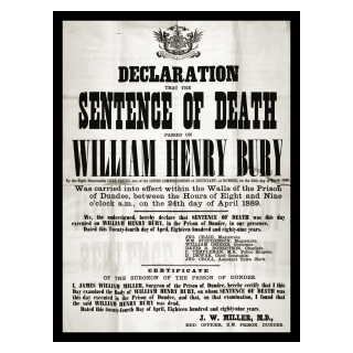 Declaration of Death Sentence for William Bury