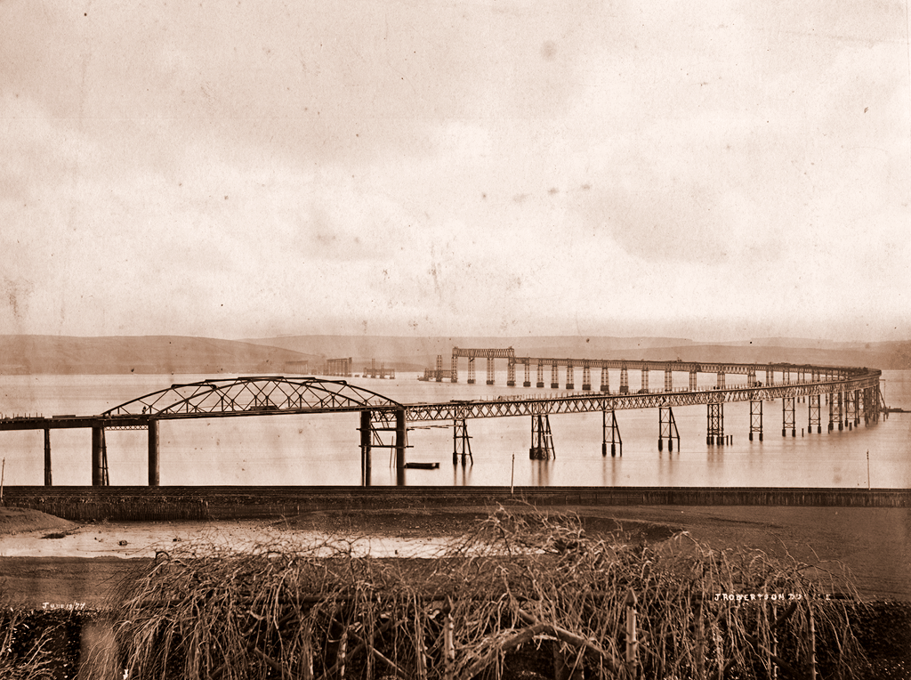 The First Tay Bridge Under Construction