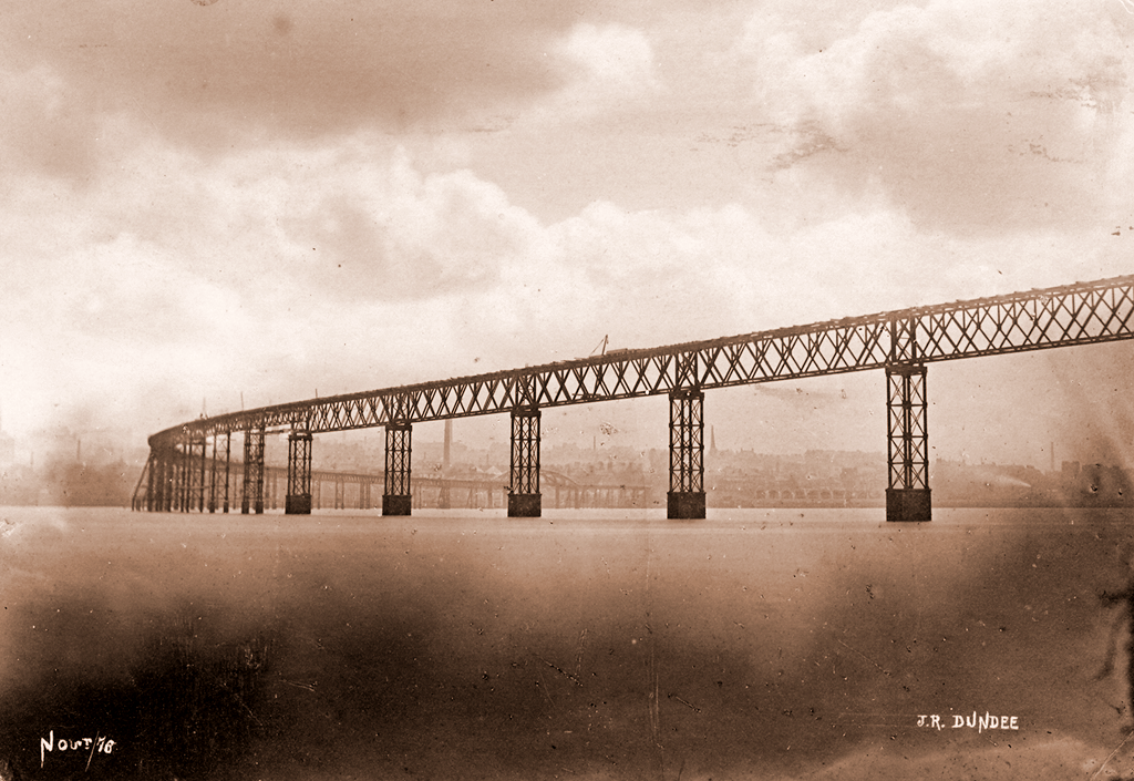 The First Tay Bridge from the South, Nearing End of Construction