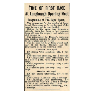 Time of First Race at Longhaugh Opening Meet