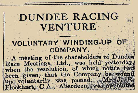 Dundee Racing Venture Winds Up