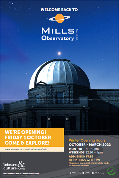 We are delighted to welcome you back to Mills Observatory