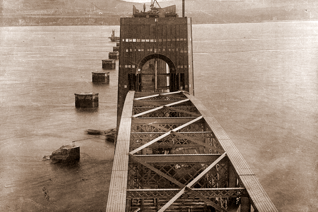 Floating the Central Girders into Position Before Raising