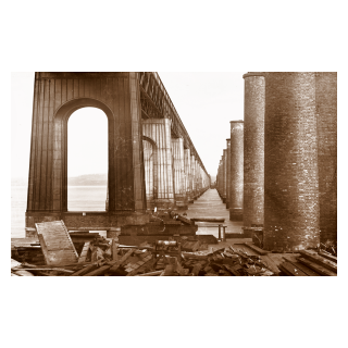 New Tay Viaduct beside the Old Iron Piers of the High Girders