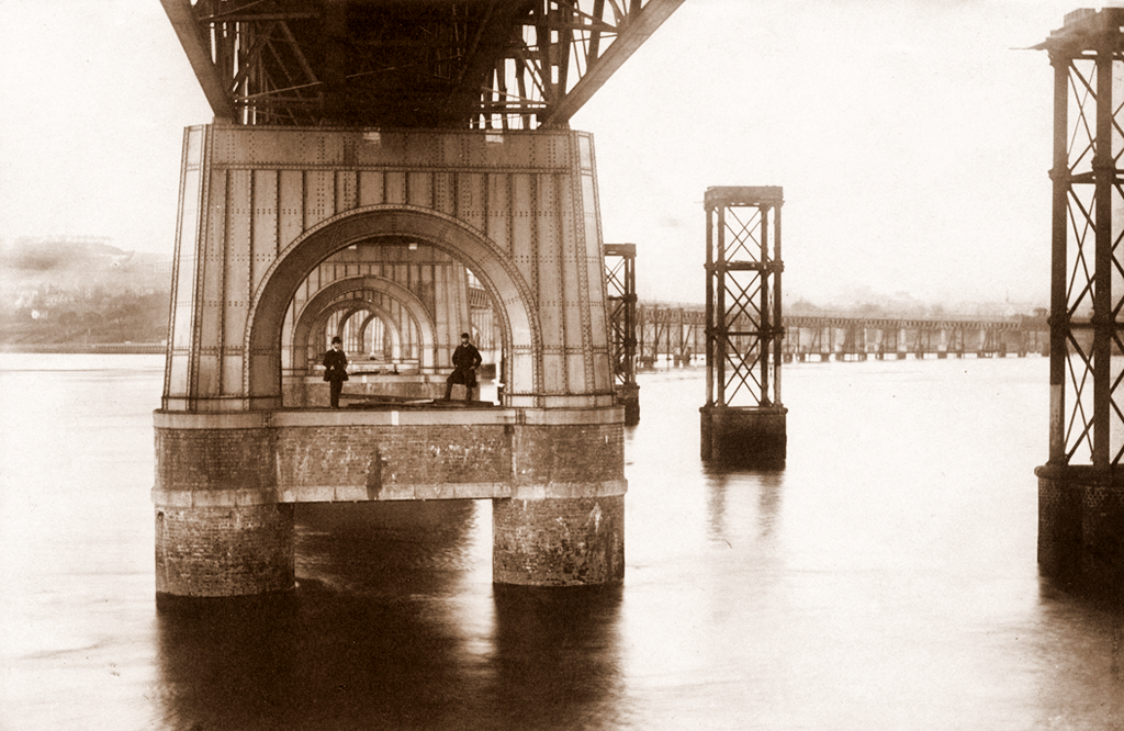 New Tay Viaduct Beside the Old Iron Piers of the High Girders