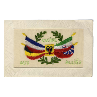 Glory to The Allies Silk Postcard