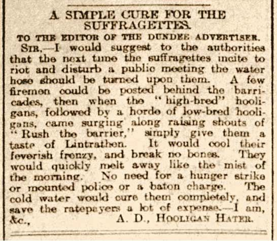 A Simple Cure for the Suffragettes