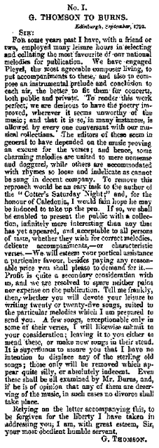 George Thomson’s Correspondence with Robert Burns