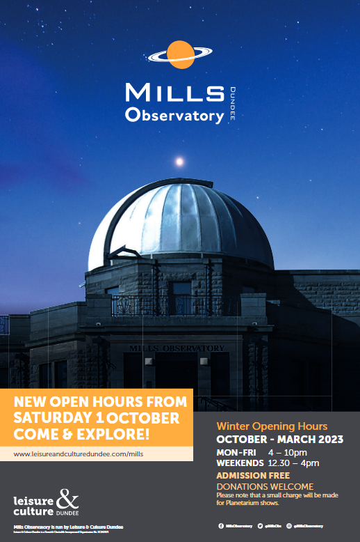 We are delighted to welcome you back to Mills Observatory