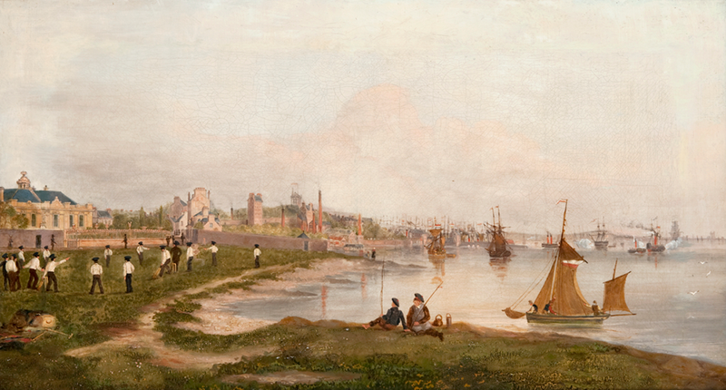 Magdalen Green before the Dundee to Perth Railway